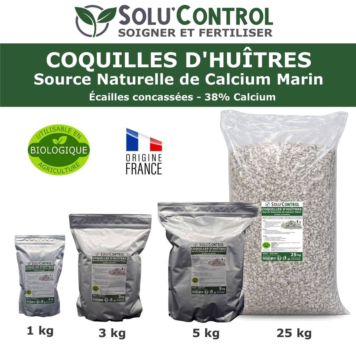 Tout pour les nuisibles - 25 kg Écailles de Coquilles d'Huîtres Concassées 38% Calcium - SOLU'CONTROL - Calcium Marin - Image 6