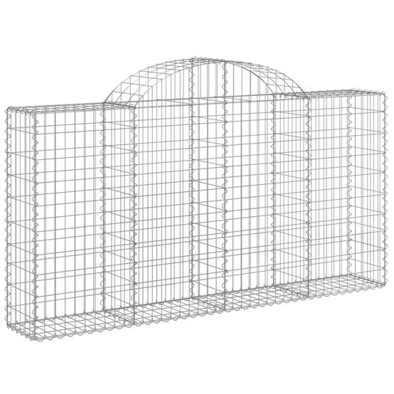 Gabion Arqué Fer Galvanisé Jardin 200x30x100/120cm 9pcs - ComfortXL Outdoor Living - Image 3