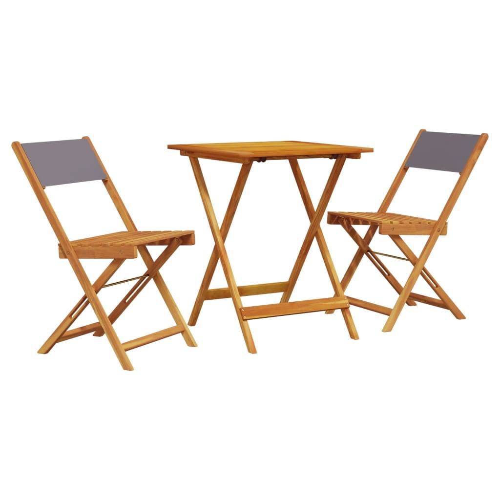 Maison Chic - Ensemble 3 pcs de bistro - Salon De Jardin - Mobilier extérieur anthracite tissu et bois massif MI478 - Image 1