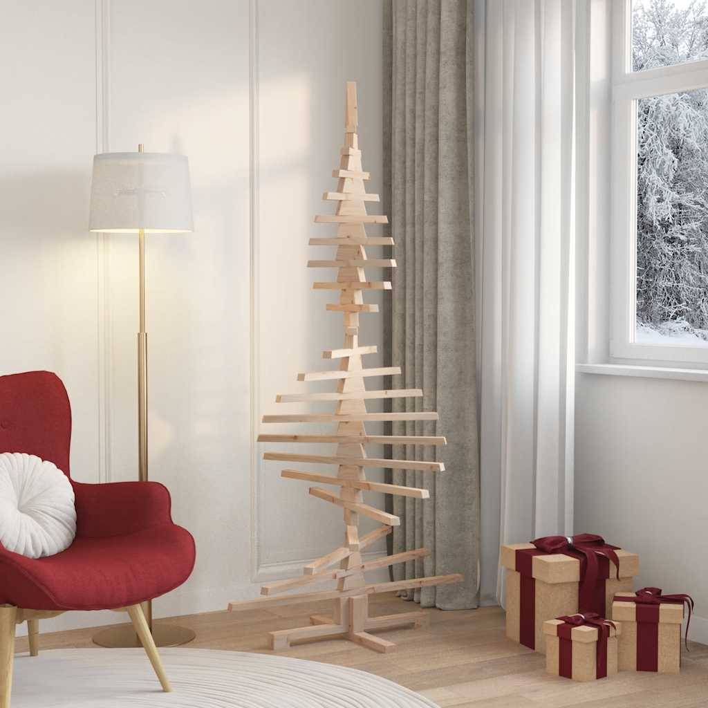 Sapin de Noël en bois de pin massif à décorer pour intérieur extérieur 180 cm – ComfortXL Outdoor Living - Image 3
