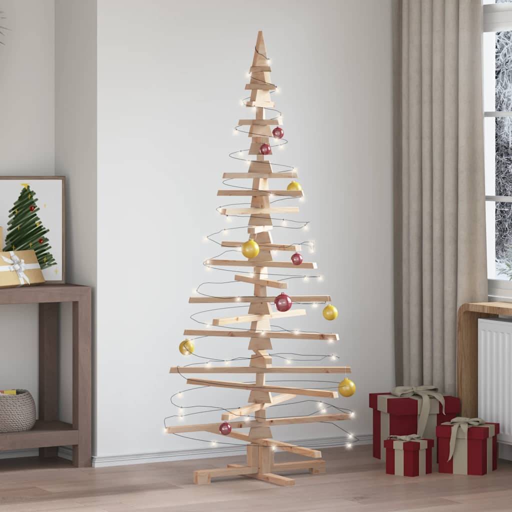 Sapin de Noël en bois de pin massif à décorer pour intérieur extérieur 180 cm – ComfortXL Outdoor Living - Image 1
