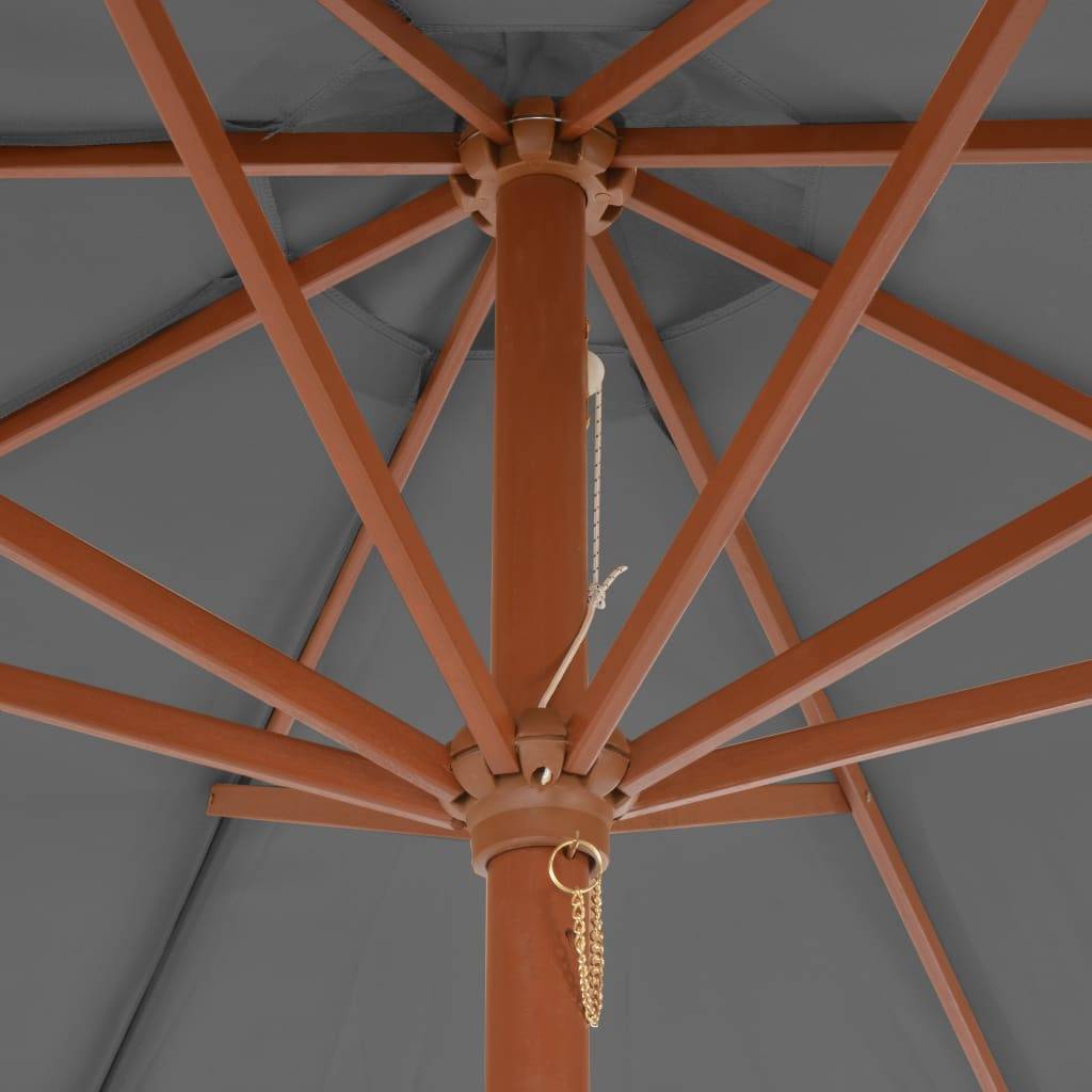 Helloshop26 - Parasol d'extérieur avec mât en bois 300 cm anthracite - Image 5