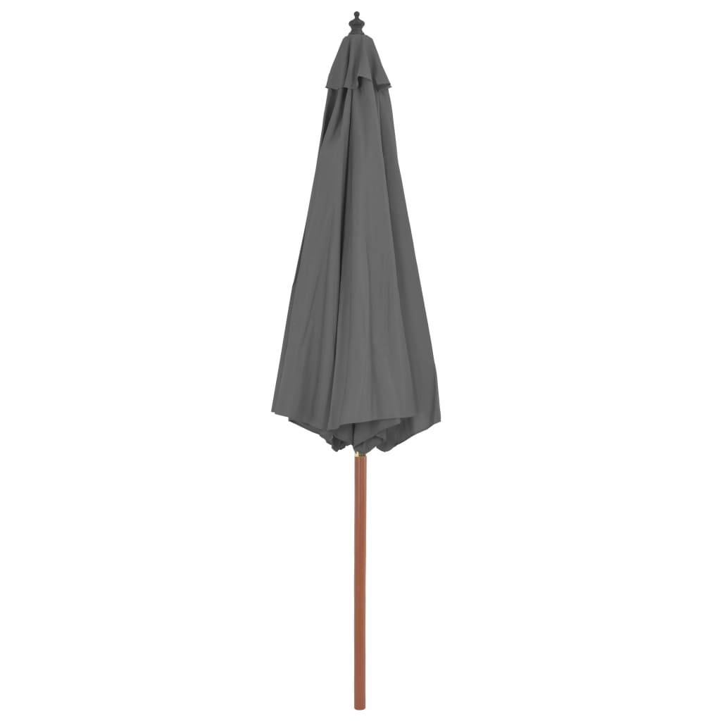 Helloshop26 - Parasol d'extérieur avec mât en bois 300 cm anthracite - Image 3