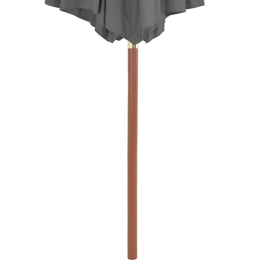 Helloshop26 - Parasol d'extérieur avec mât en bois 300 cm anthracite - Image 4
