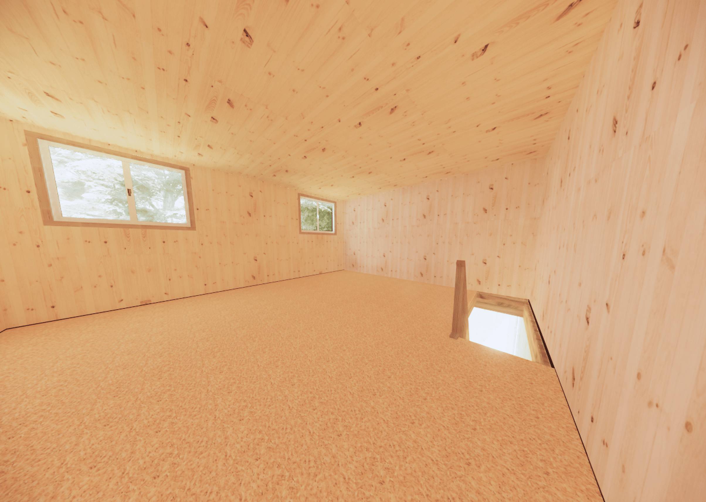 Studio de jardin RE2020 en bois 7,7 x 4,6 x 2,7 m / isolation RE2020 avec plancher isolé avec mezzanine et terrasse - Image 6