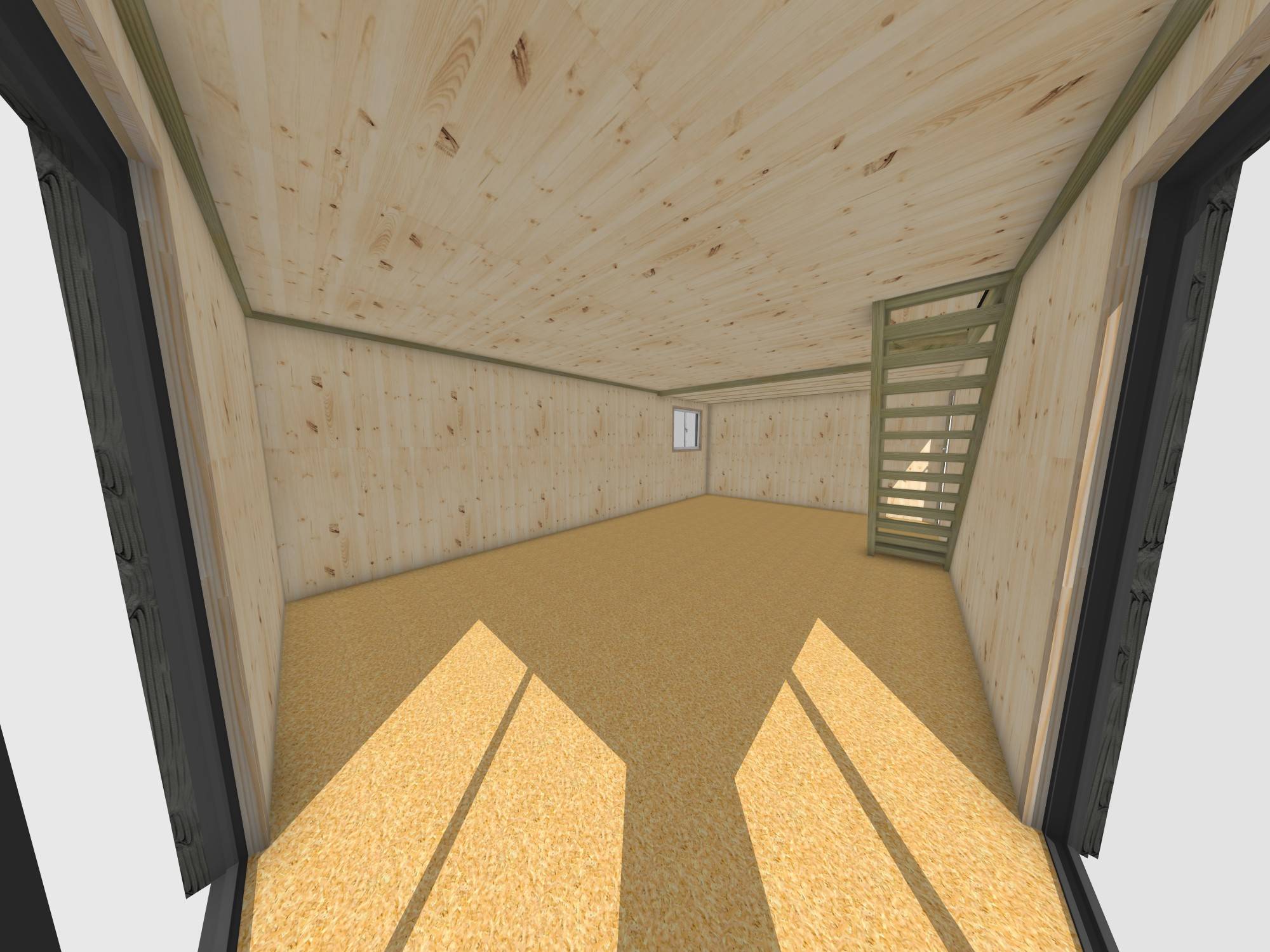 Studio de jardin RE2020 en bois 7,7 x 4,6 x 2,7 m / isolation RE2020 avec plancher isolé avec mezzanine et terrasse - Image 5