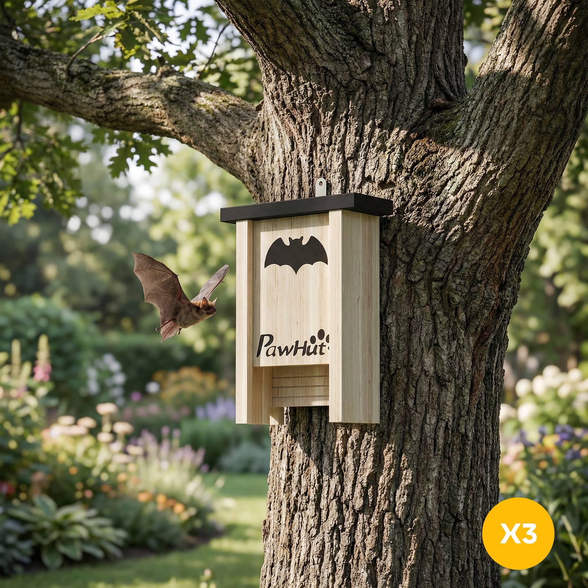 ComfortXL - Lot de 3 Nichoirs à Chauves-souris en Bois de Sapin pour Jardin et Potager Contrôle Naturel des Insectes - ComfortXL Outdoor Living - Image 3