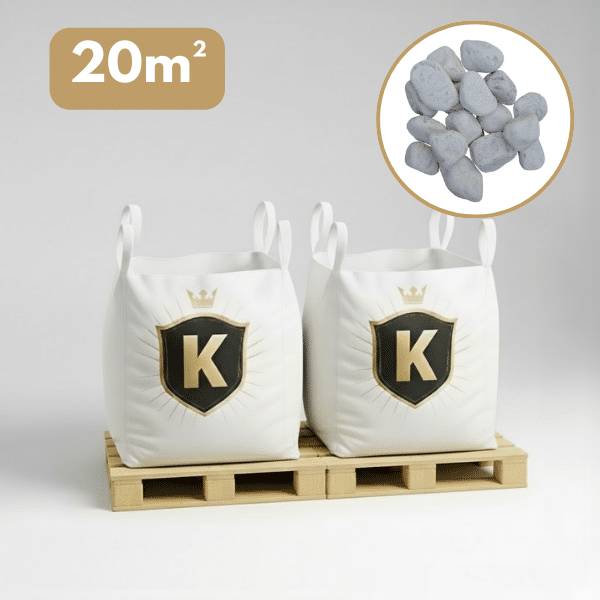 King Matériaux - Galet blanc 60/100 mm – Pack 2 Big Bag +/- 1,5T – 20 m² - Image 1