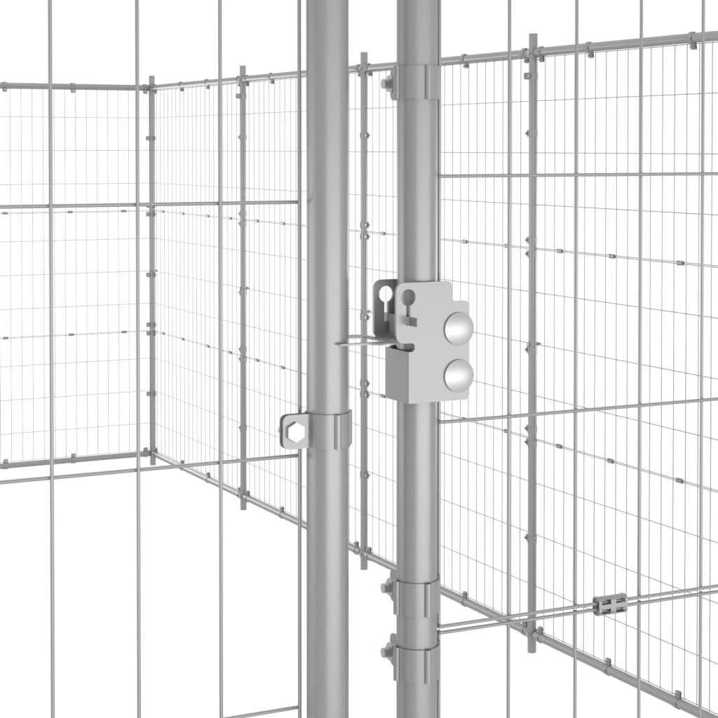 Helloshop26 - Chenil extérieur cage enclos parc animaux chien extérieur acier galvanisé 50,82 m² - Image 6