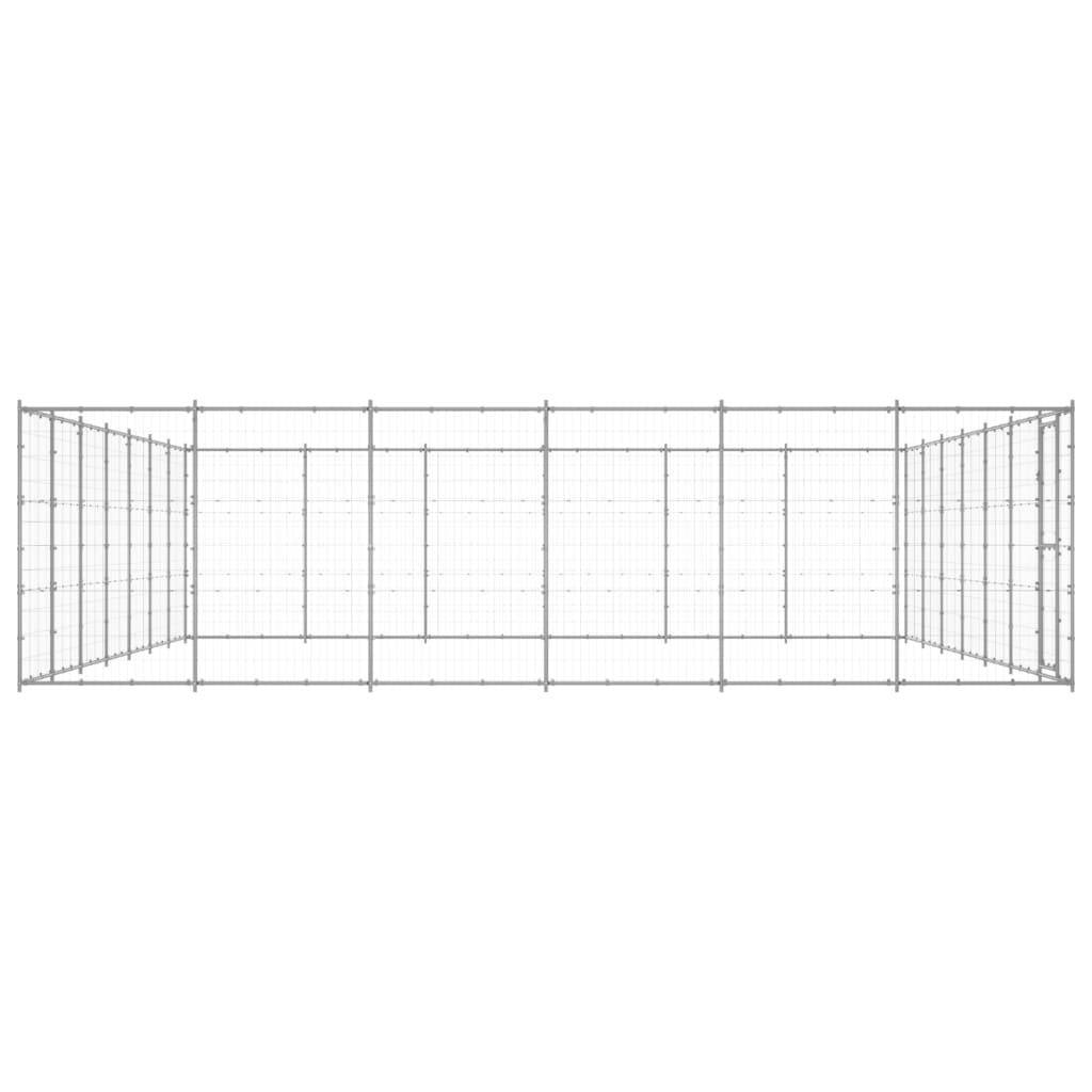 Helloshop26 - Chenil extérieur cage enclos parc animaux chien extérieur acier galvanisé 50,82 m² - Image 4