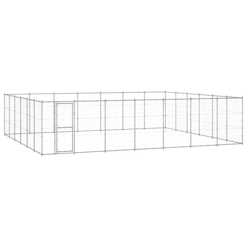 Helloshop26 - Chenil extérieur cage enclos parc animaux chien extérieur acier galvanisé 50,82 m² - Image 1