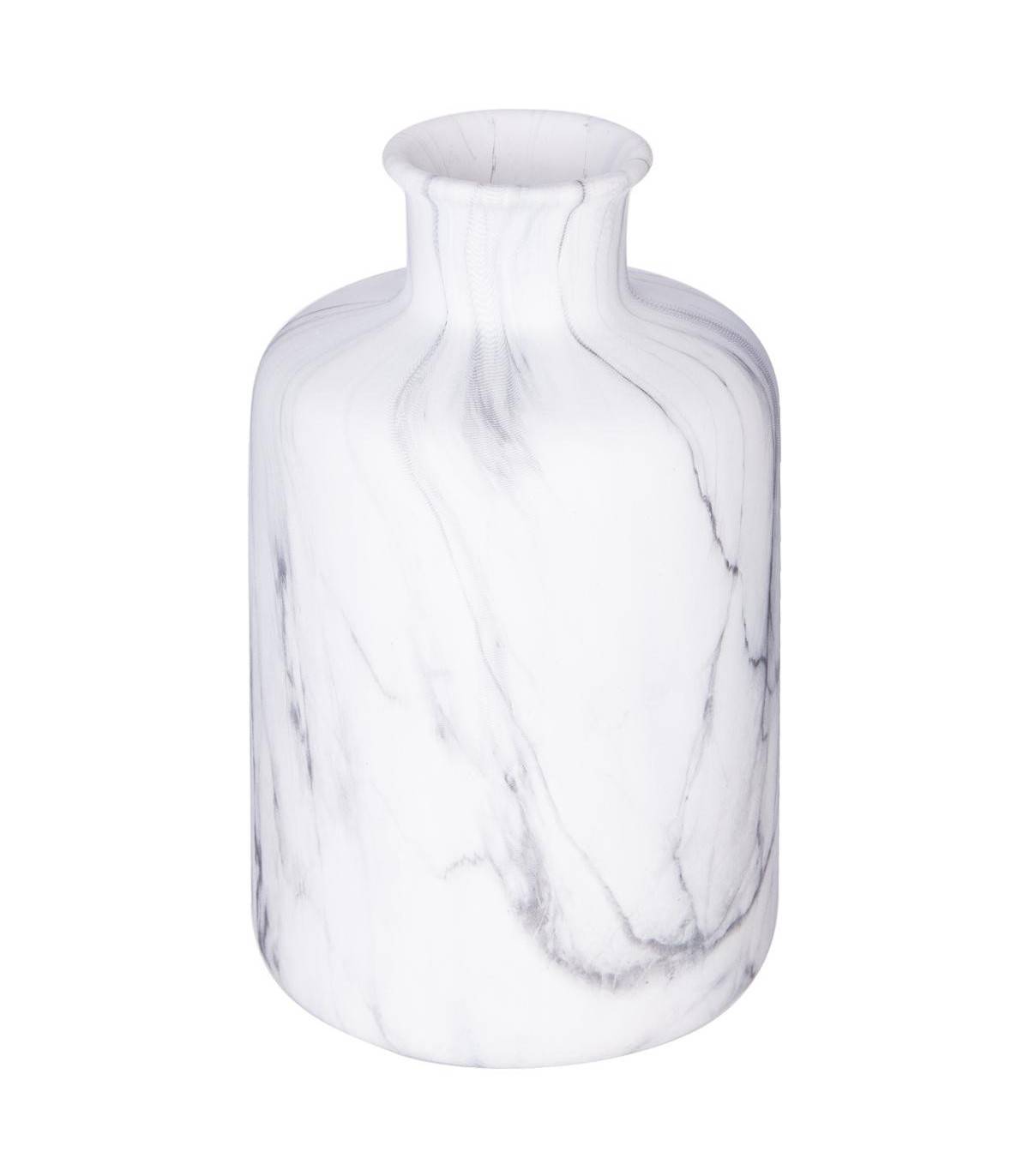 Vase en céramique Blanc marbré D 11 x H 18 cm
