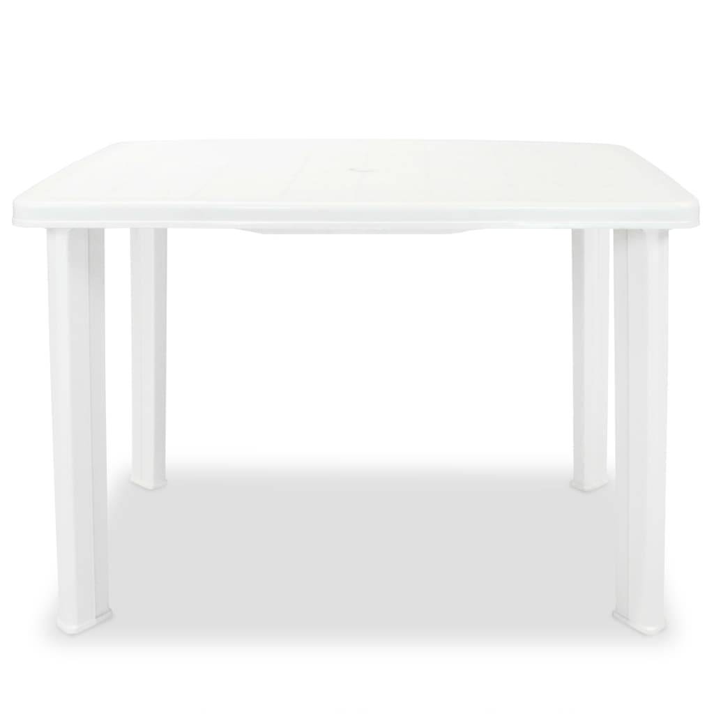 Table de jardin en plastique blanc 101 x 68 x 72 cm - PANGIVO - Image 2