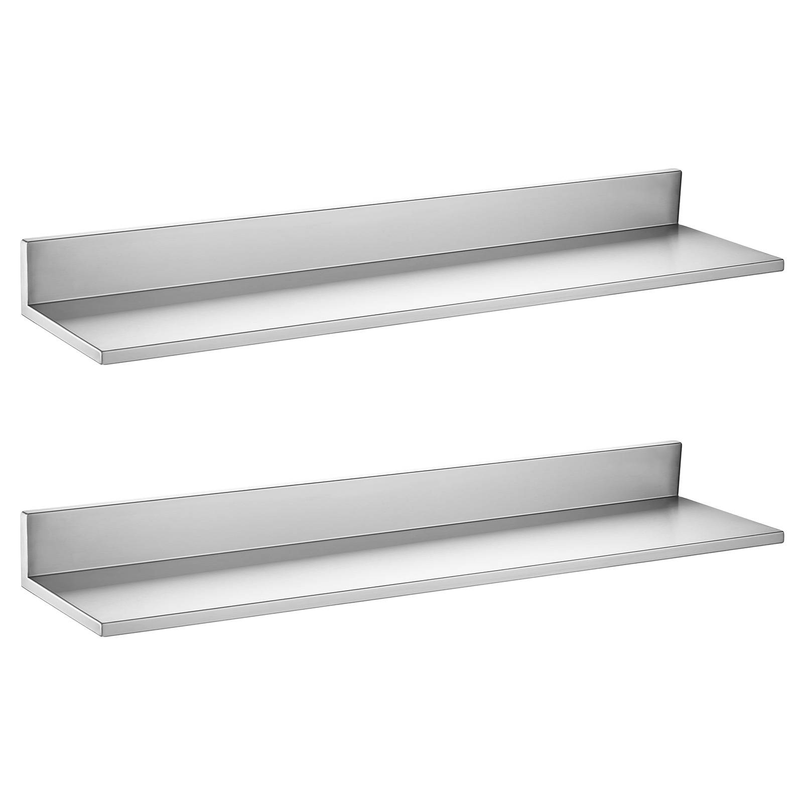 Vevor - VEVOR Étagère murale flottante en inox 430, lot de 2, 21,8 x 91,5 cm, charge maximale de 30 kg