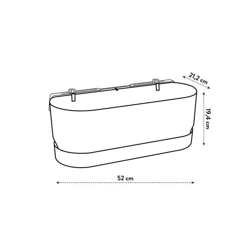 Elho - Elho - Pot De Fleurs  -  Greenville Easy Balcony 52 - Leaf Green - Balcon - L 21.2 X W 52 X H 19.4 Cm - Image 4