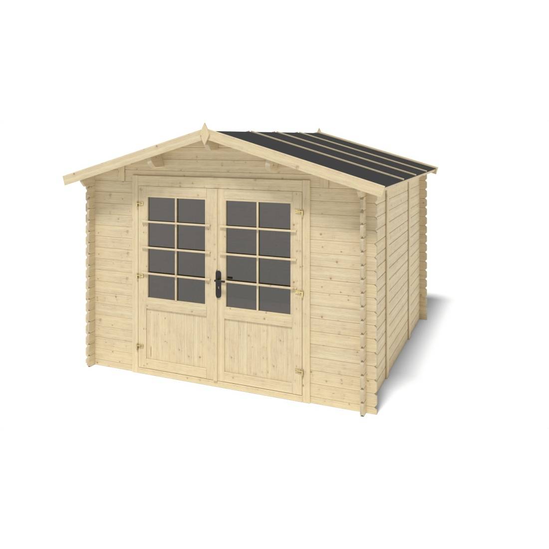 Altanka - Abri de jardin en bois - 9m2 - 3x3m - Ep. 28mm - Couleur: naturel - DOM664 - ALTANKA - Image 1