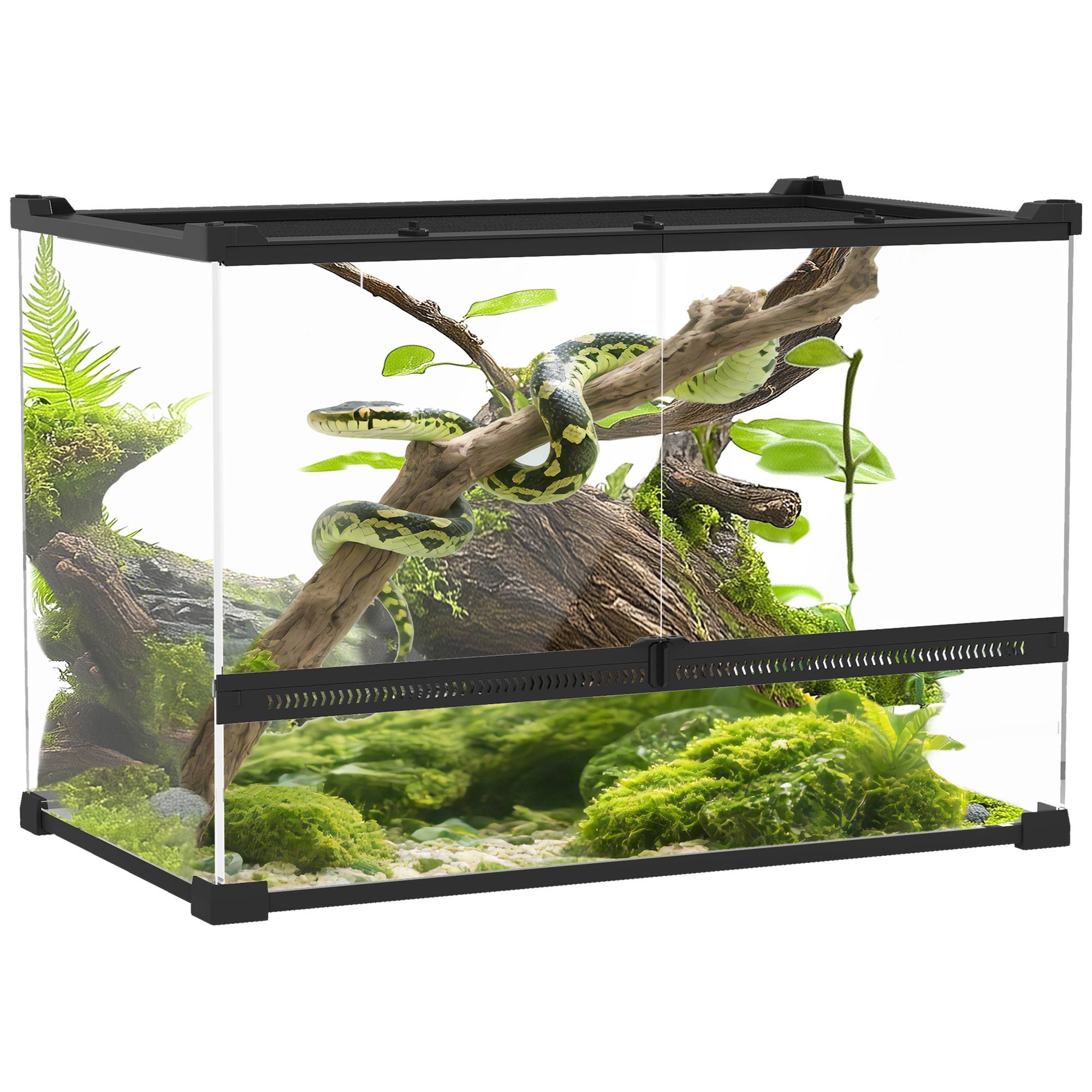 Terrarium verre noir 50 x 30 x 35 cm - PANGIVO - Image 1
