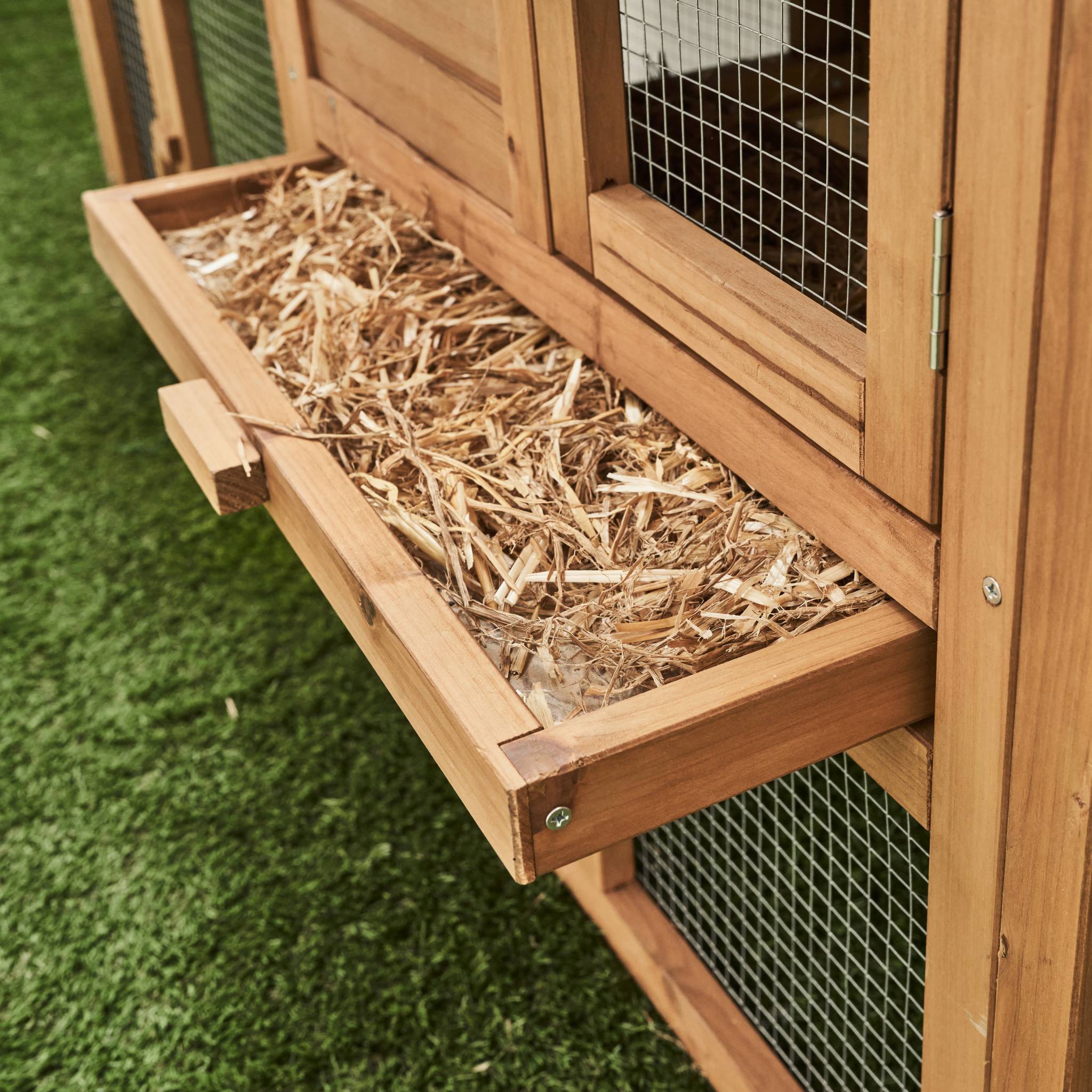 sweeek - Clapier en bois Angora pour lapin et autres rongeurs. 4 lapins. cage à lapin avec enclos. espace intérieur et extérieur. poulailler | sweeek - Image 7
