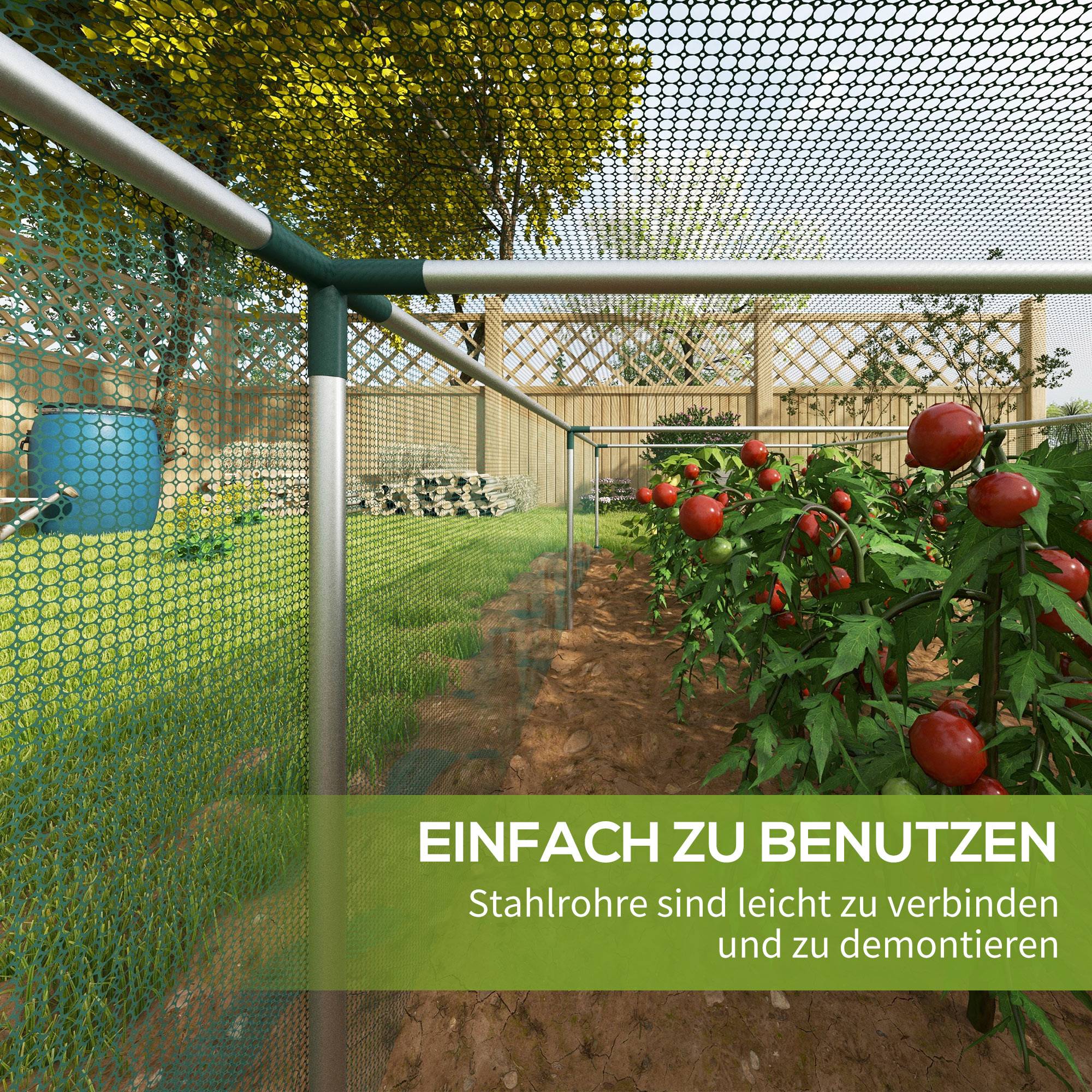 Filet de protection potager acier vert 125 x 373 x 62.5 cm - PANGIVO - Image 7