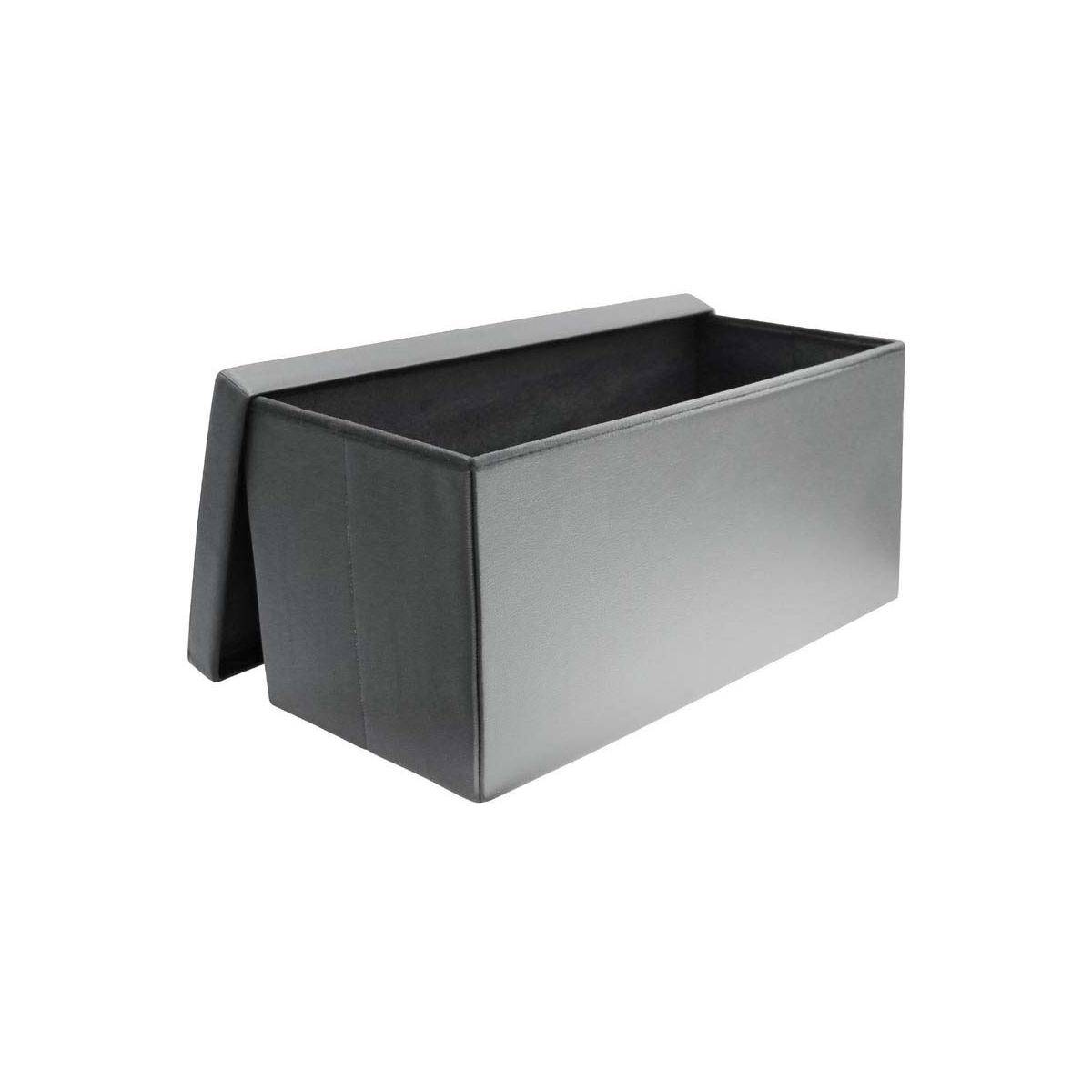 The Home Deco Factory - Banc coffre de rangement en polyuréthane Zoé Gris - Image 1