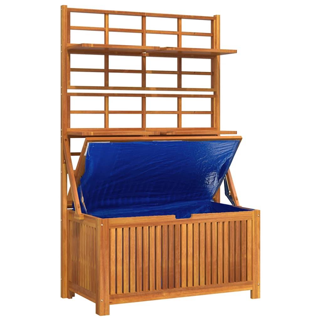 Boîte de rangement avec treillis bois d'acacia naturel 99 x 50 x 160 cm - PANGIVO - Image 5