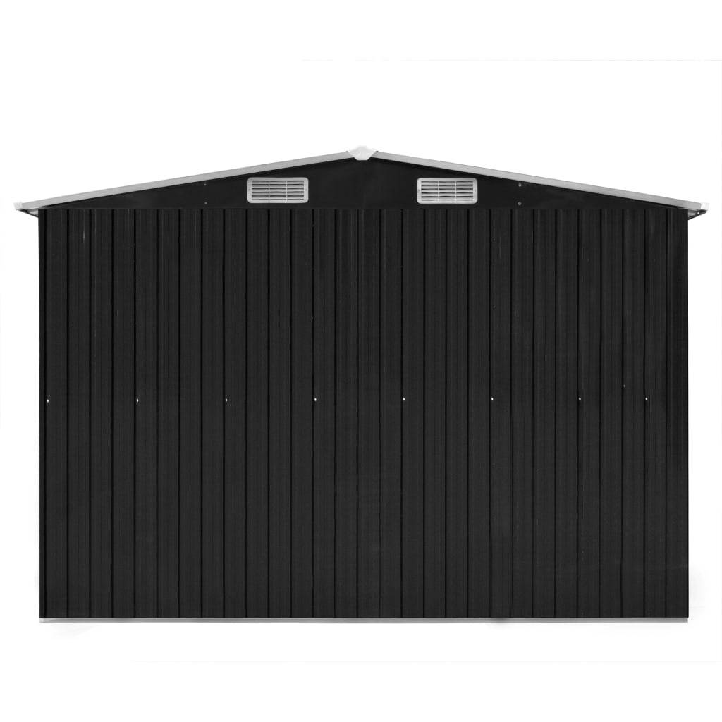 Helloshop26 - Abri de jardin cabane cabanon maison de stockage remise extérieur hangar outils robuste 257 x 580 x 181 cm métal anthracite - Image 3