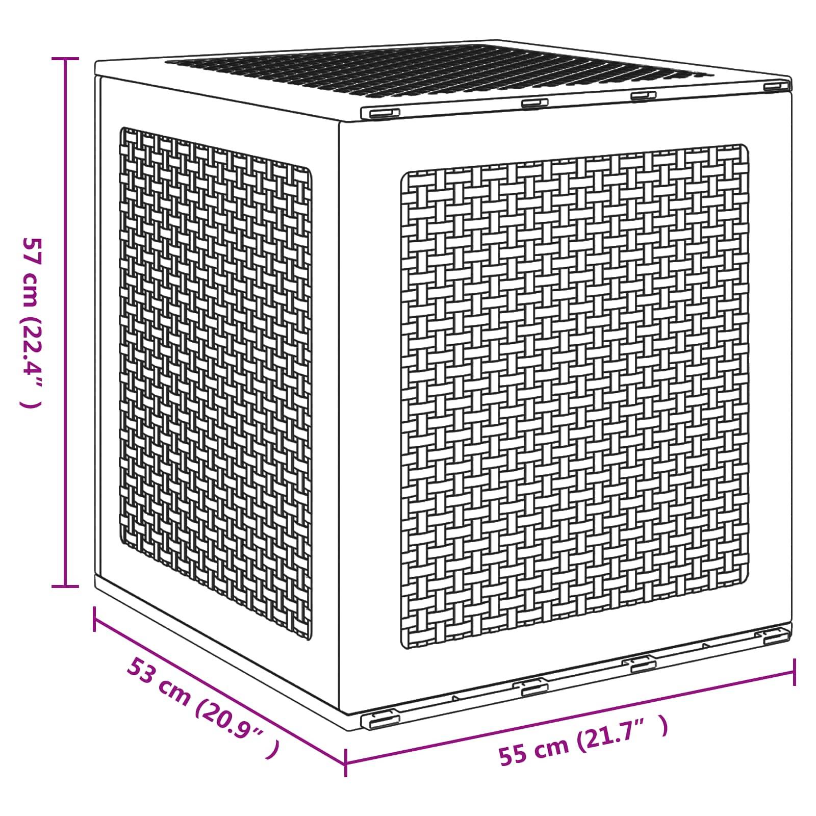 Vidaxl - Boîte de rangement Blanc 55 x 53 x 57 cm Polypropylène vidaXL 870581 - Image 3