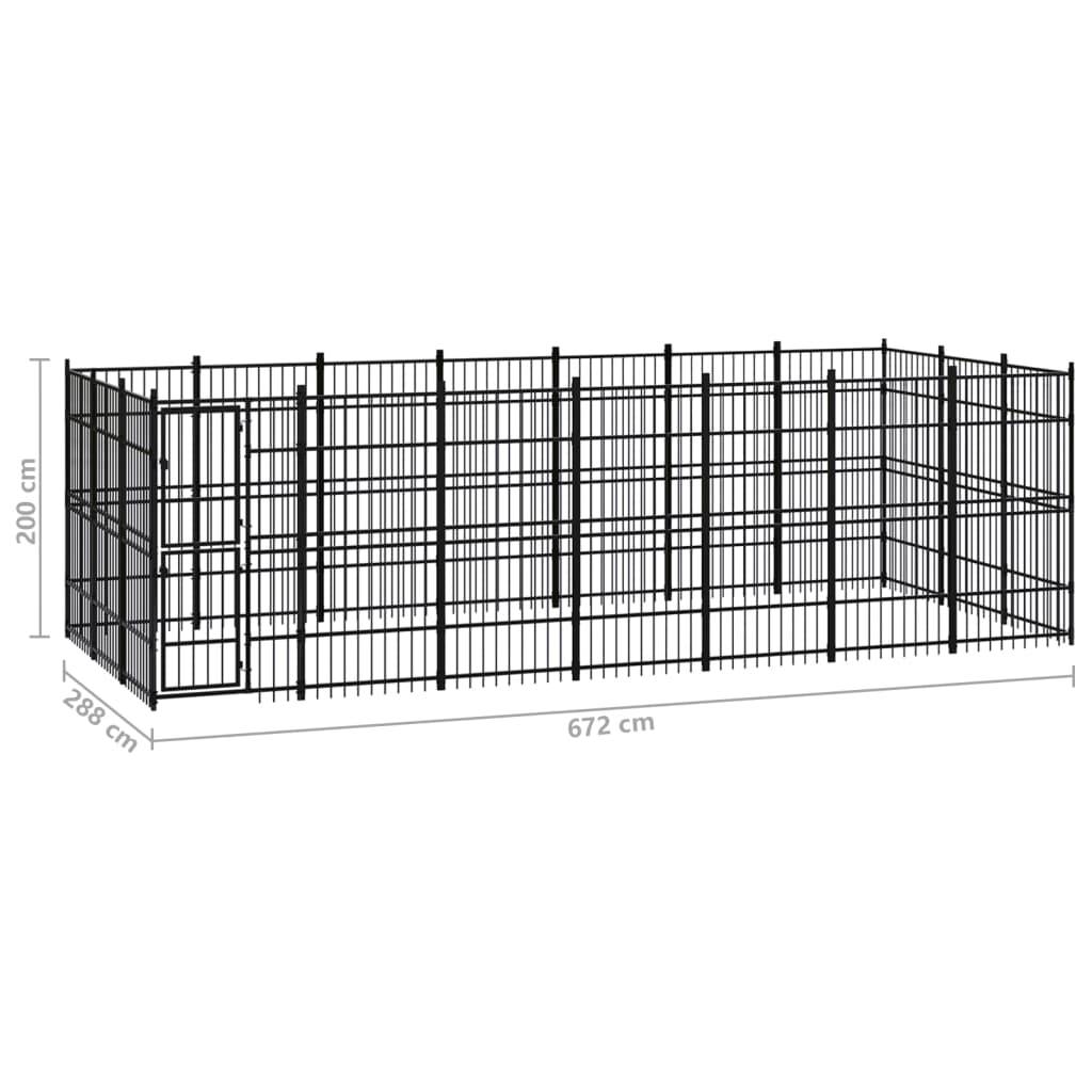 Vidaxl - Chenil d'extérieur pour chiens Acier 19,35 m² vidaXL 3097978 - Image 8