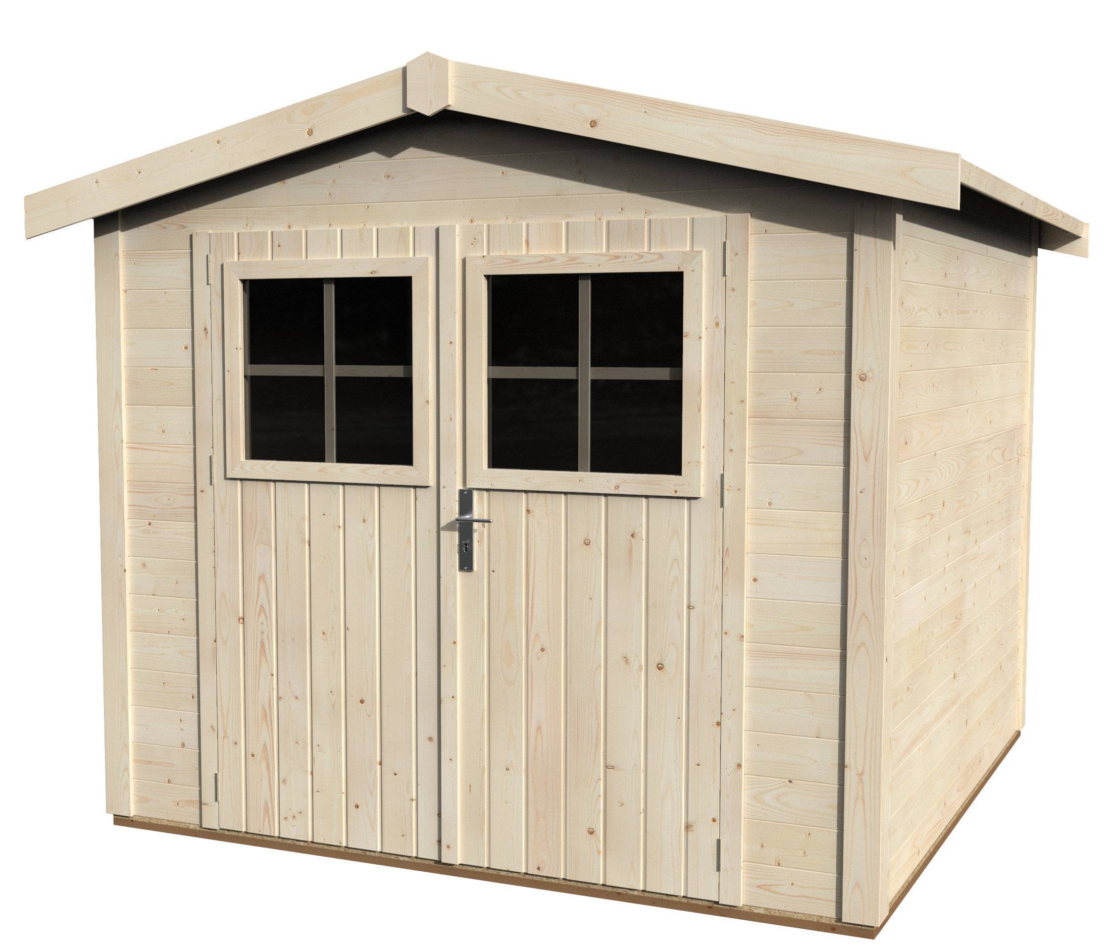 Decor et Jardin - ABRI DE JARDIN BOIS MANO - 5,07 m² - Ep : 19 mm - 2,30x2,23 - Couleur : naturel - Décor et Jardin - Image 1