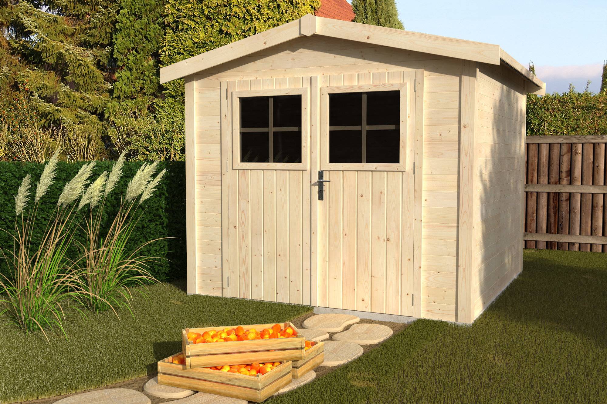 Decor et Jardin - ABRI DE JARDIN BOIS MANO - 5,07 m² - Ep : 19 mm - 2,30x2,23 - Couleur : naturel - Décor et Jardin - Image 2