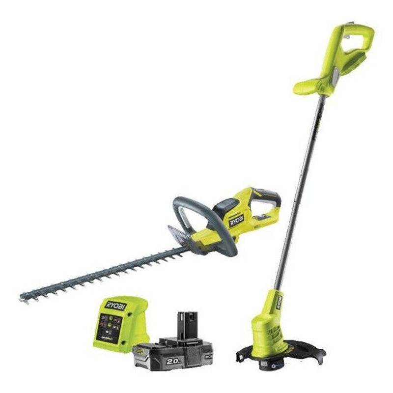 Pack 2 outils 18V ONE+ :  Taille-haies 45cm OHT1845 + Coupe-bordures 25cm OLT1825M (avec 1 batterie et 1 chargeur) Ryobi - Image 1