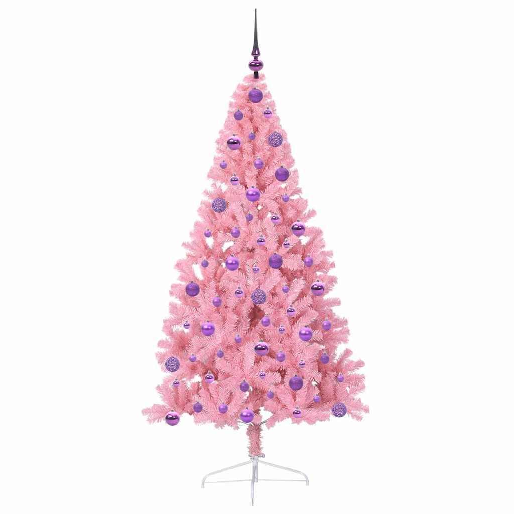 Vidaxl - Sapin de Noël artificiel pré-éclairé Rose 180 cm PVC vidaXL 3397082 - Image 5