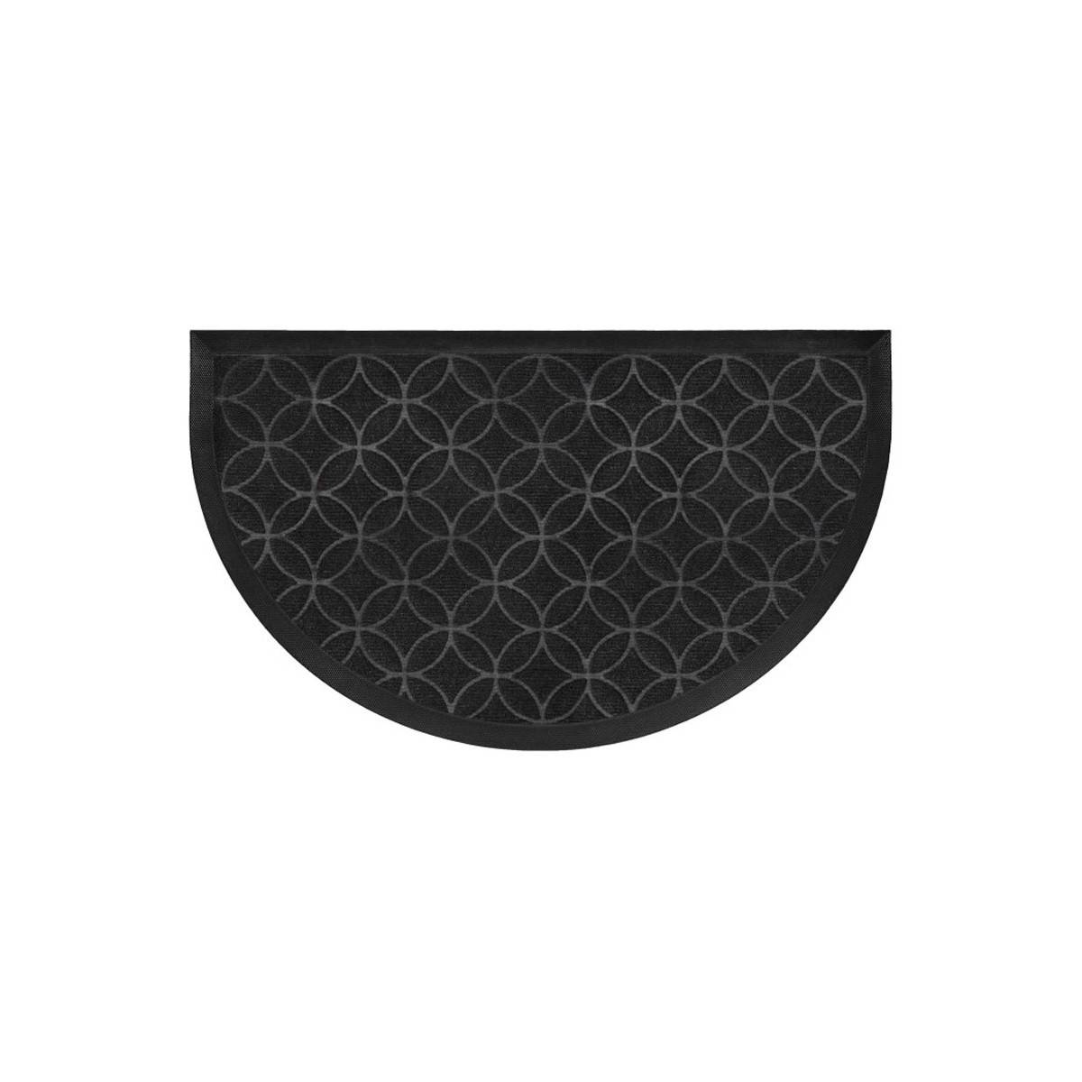 Tapis d'Entrée Demi-Lune "Emilio" 45x75cm Noir