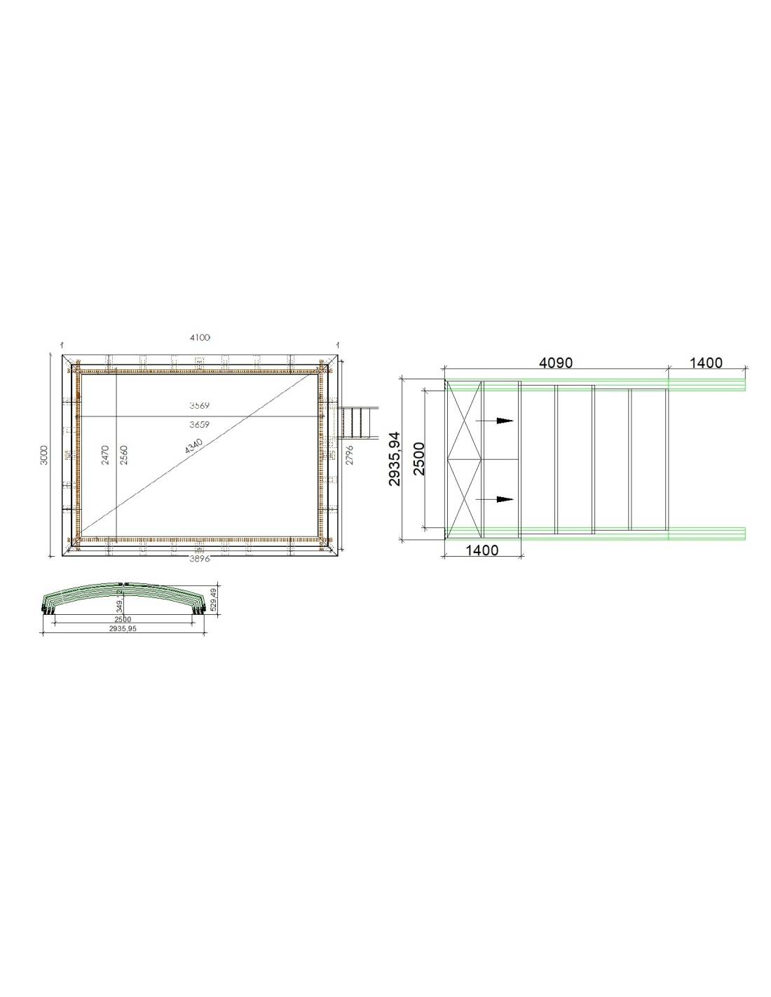 Altanka - Abri de piscine Skyline pour les modèles 4,10x3 m - BAS85, BAS785 - polycarbonate massif 3 mm - Couleur Ral7037 Gris - ECO320 - Image 2