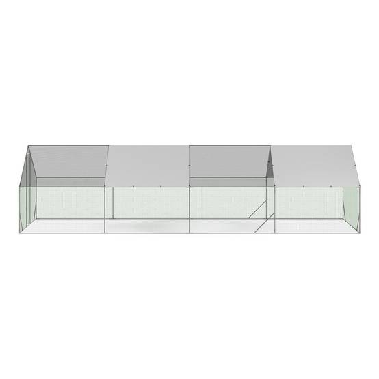 Enclos poulailler 24 m² grillagé 8×3 m en acier galvanisé avec porte sécurisée – ID Market - Image 4
