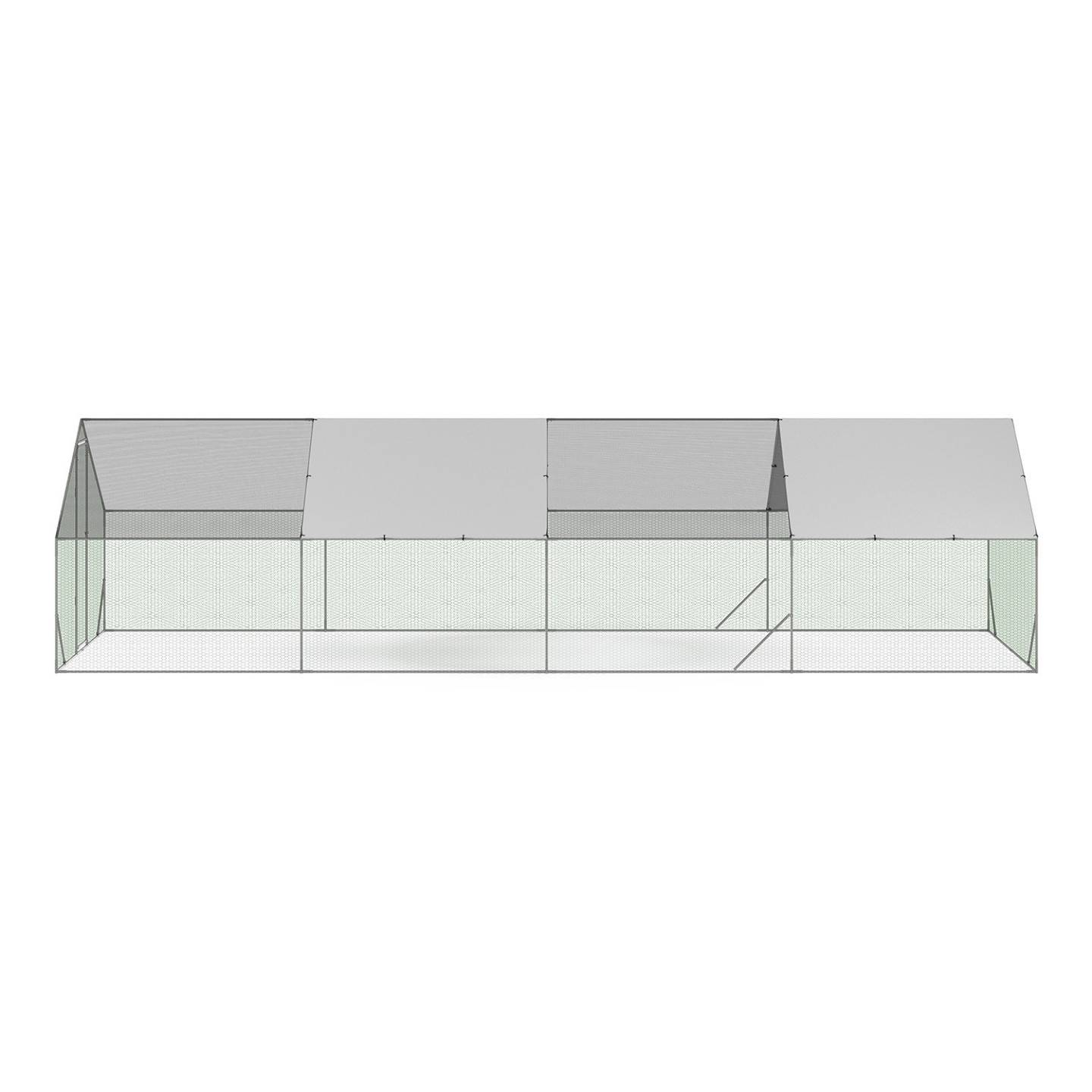 Enclos poulailler 24 m² grillagé 8×3 m en acier galvanisé avec porte sécurisée – ID Market - Image 4