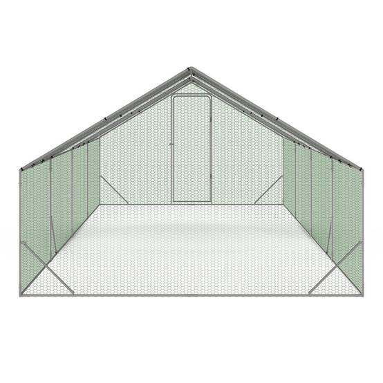 Enclos poulailler 24 m² grillagé 8×3 m en acier galvanisé avec porte sécurisée – ID Market - Image 5