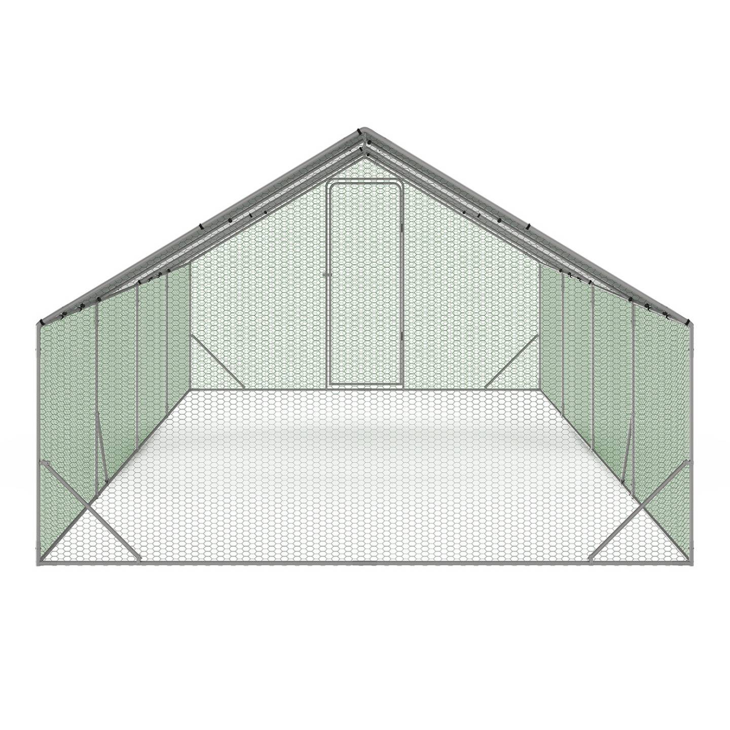 Enclos poulailler 24 m² grillagé 8×3 m en acier galvanisé avec porte sécurisée – ID Market - Image 5
