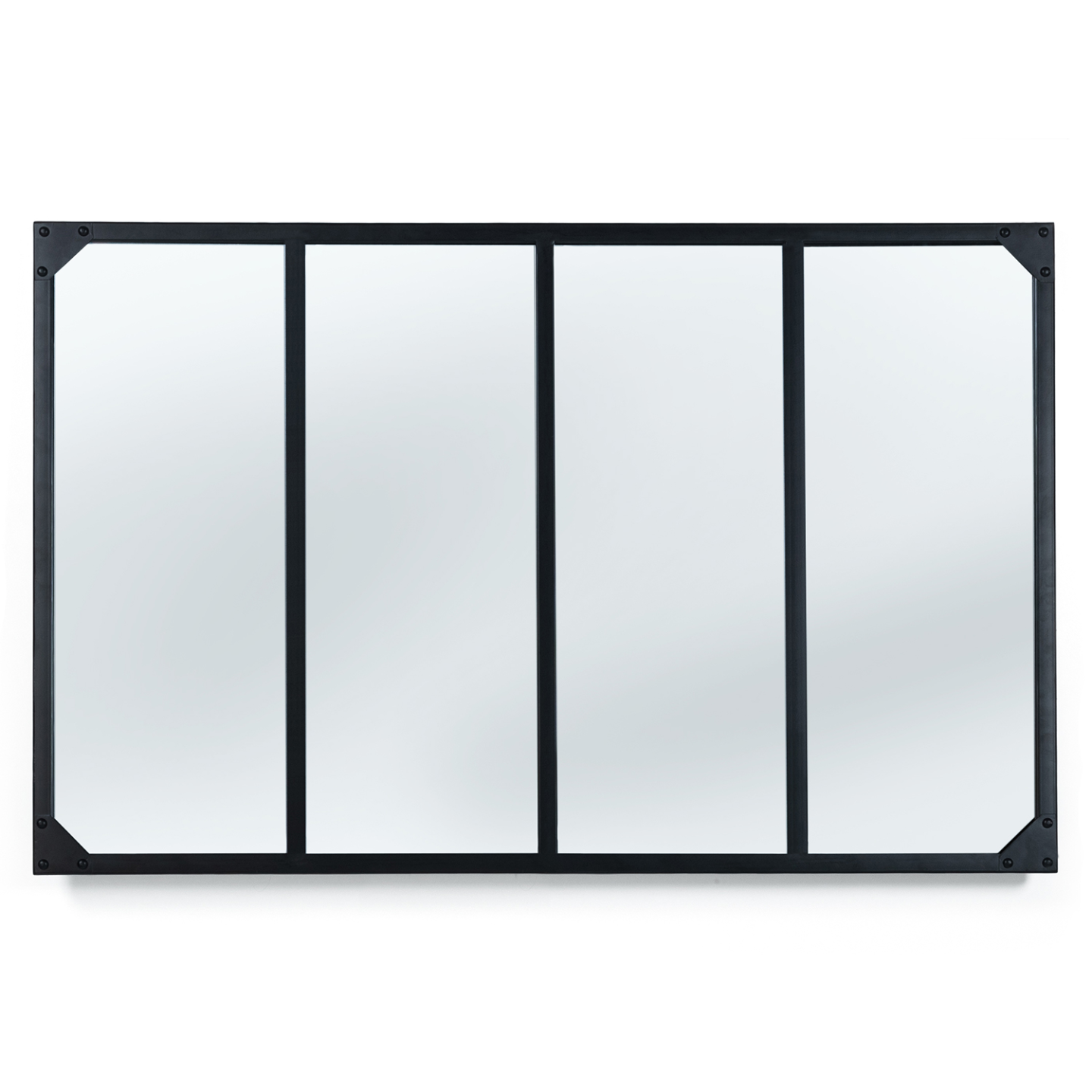 Miroir verrière 4 bandes design industriel 110x70 cm - Image 2