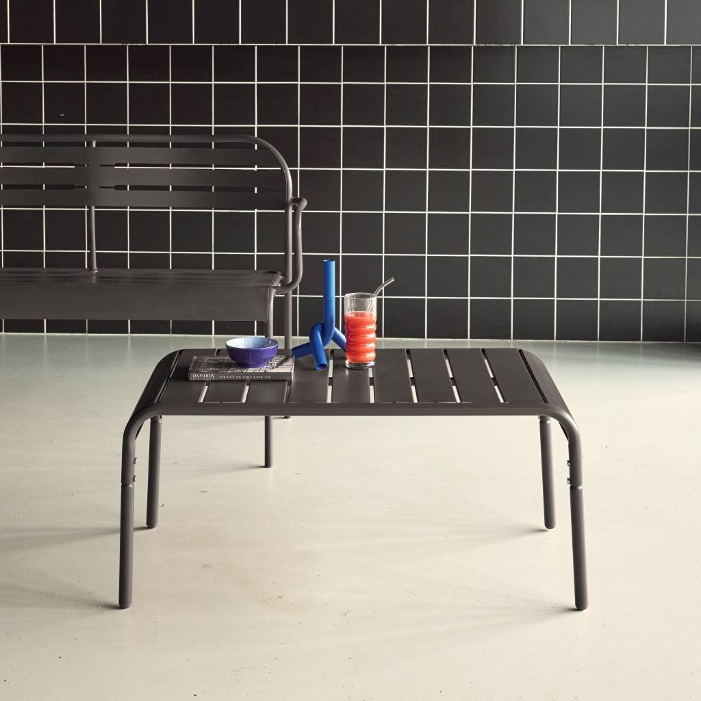 Table basse de jardin rectangulaire acier 90cm anthracite - Amélia | sweeek - Image 1
