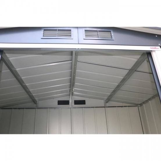 Duramax - Abri de jardin en métal 4,77 m2 - DURAMAX - Kit d'ancrage inclus - Gris anthracite - Image 4