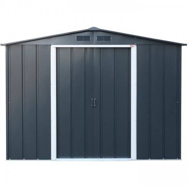 Duramax - Abri de jardin en métal 4,77 m2 - DURAMAX - Kit d'ancrage inclus - Gris anthracite - Image 1