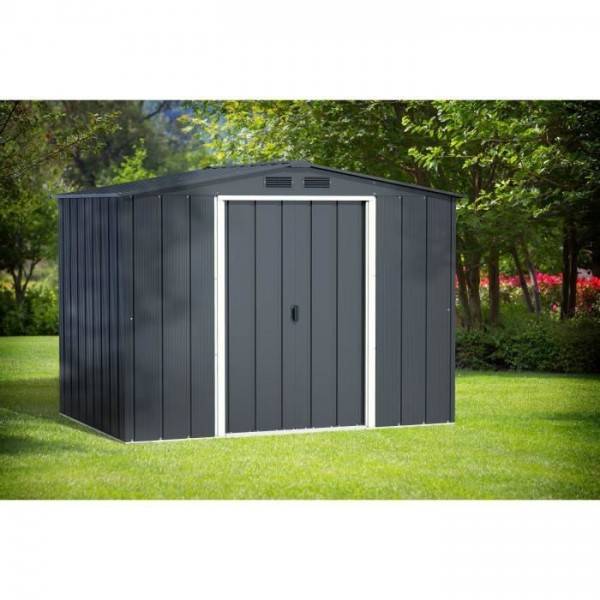 Duramax - Abri de jardin en métal 4,77 m2 - DURAMAX - Kit d'ancrage inclus - Gris anthracite - Image 3