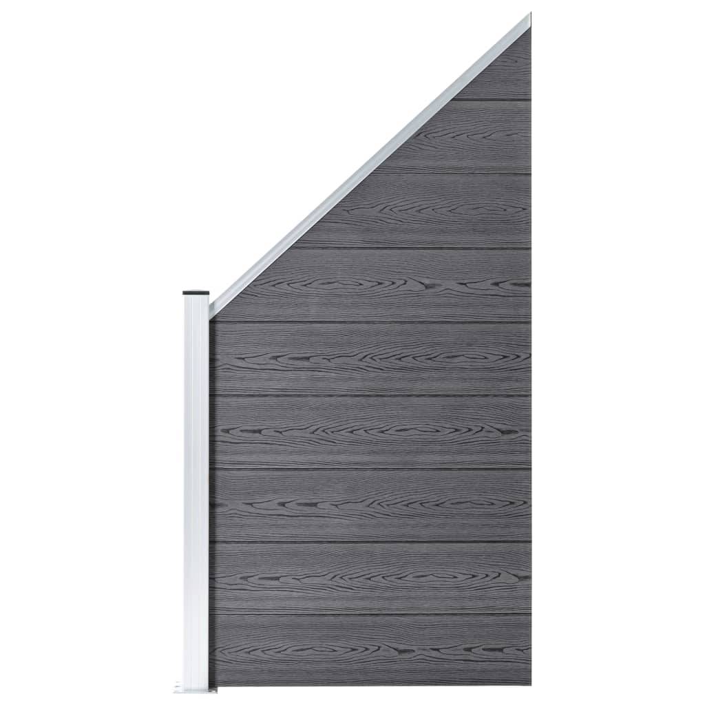 Clôture jardin WPC gris 1484 x 186 cm 8 Carré + 1 Incliné - PANGIVO - Image 7