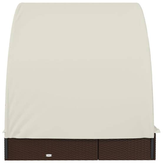 Transat 2 places avec toit rond marron 211 x 112 x 140 cm - PANGIVO - Image 6