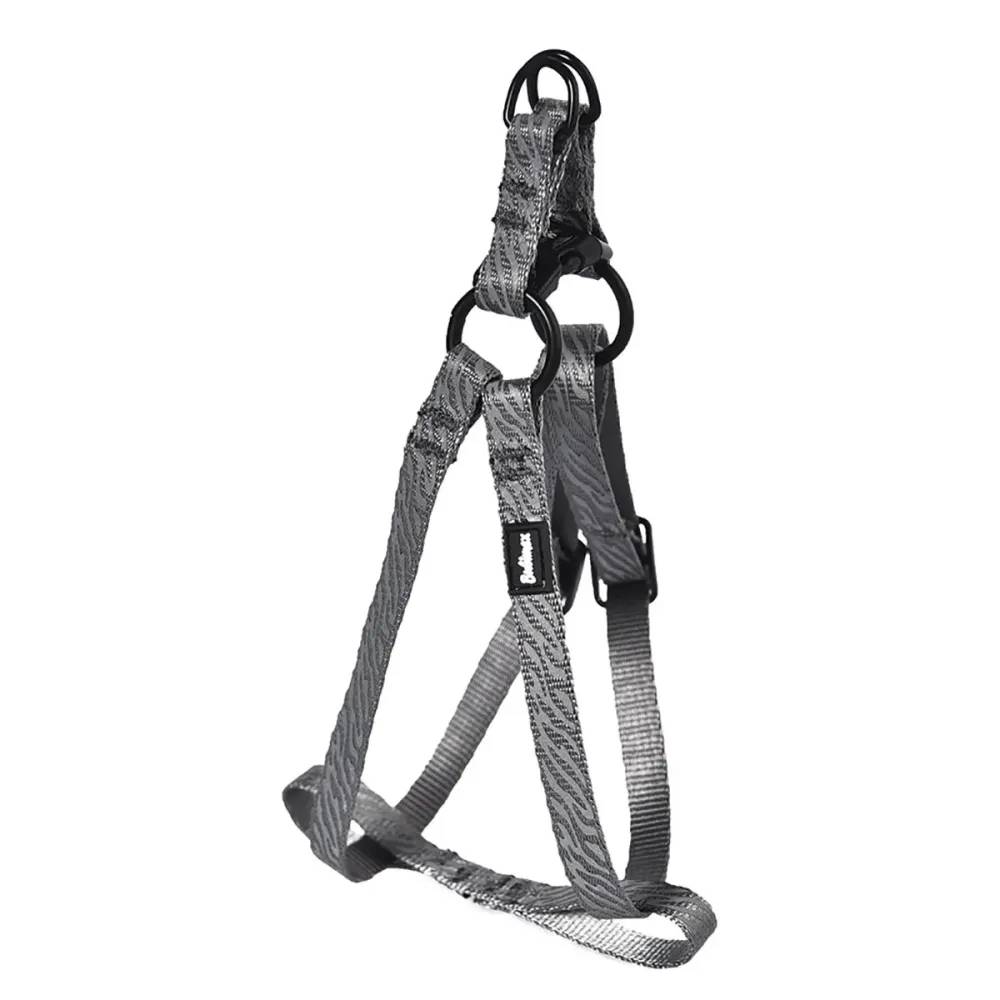 Harnais Réfléchissant Réglable en Nylon Gris - Ajustable 50-65 cm - Image 1