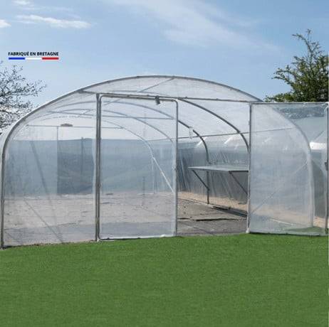 Serre tunnel PRO-500 larg 5 m, Long 8 m, Façade 2 portes simples - Image 2