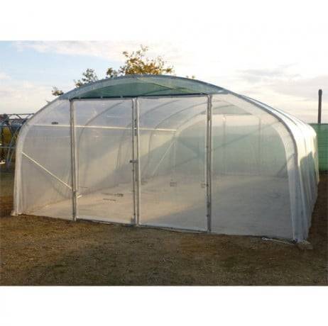 Serre tunnel PRO-500 larg 5 m, Long 8 m, Façade 2 portes simples - Image 4
