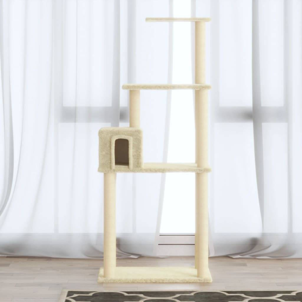 Vidaxl - Arbre à chat avec griffoirs en sisal Crème 147 cm vidaXL 171476 - Image 1