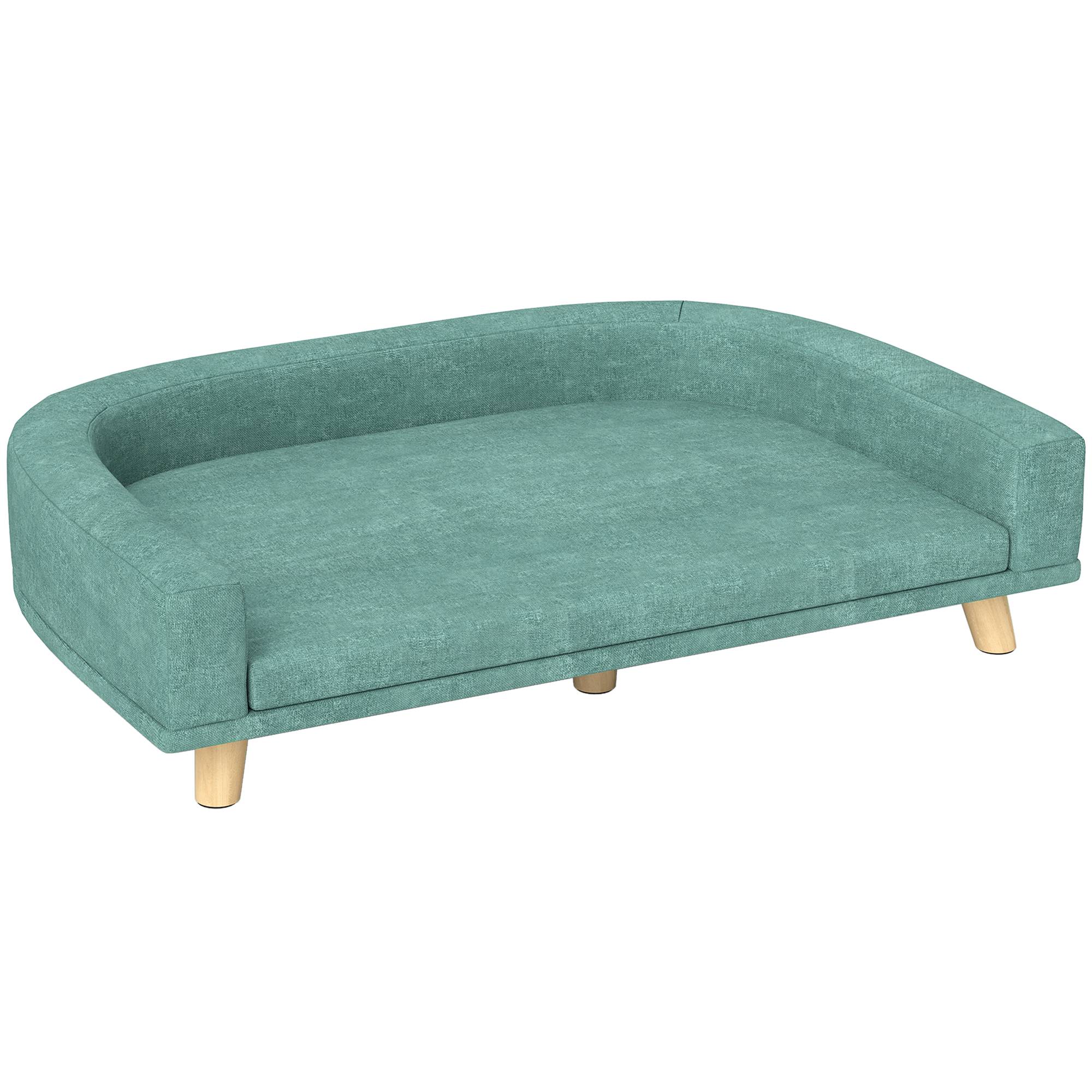 ComfortXL - Canapé pour chien polyester MDF 98 x 67 x 25 cm vert pour intérieur couchage surélevé coussin amovible - Image 10